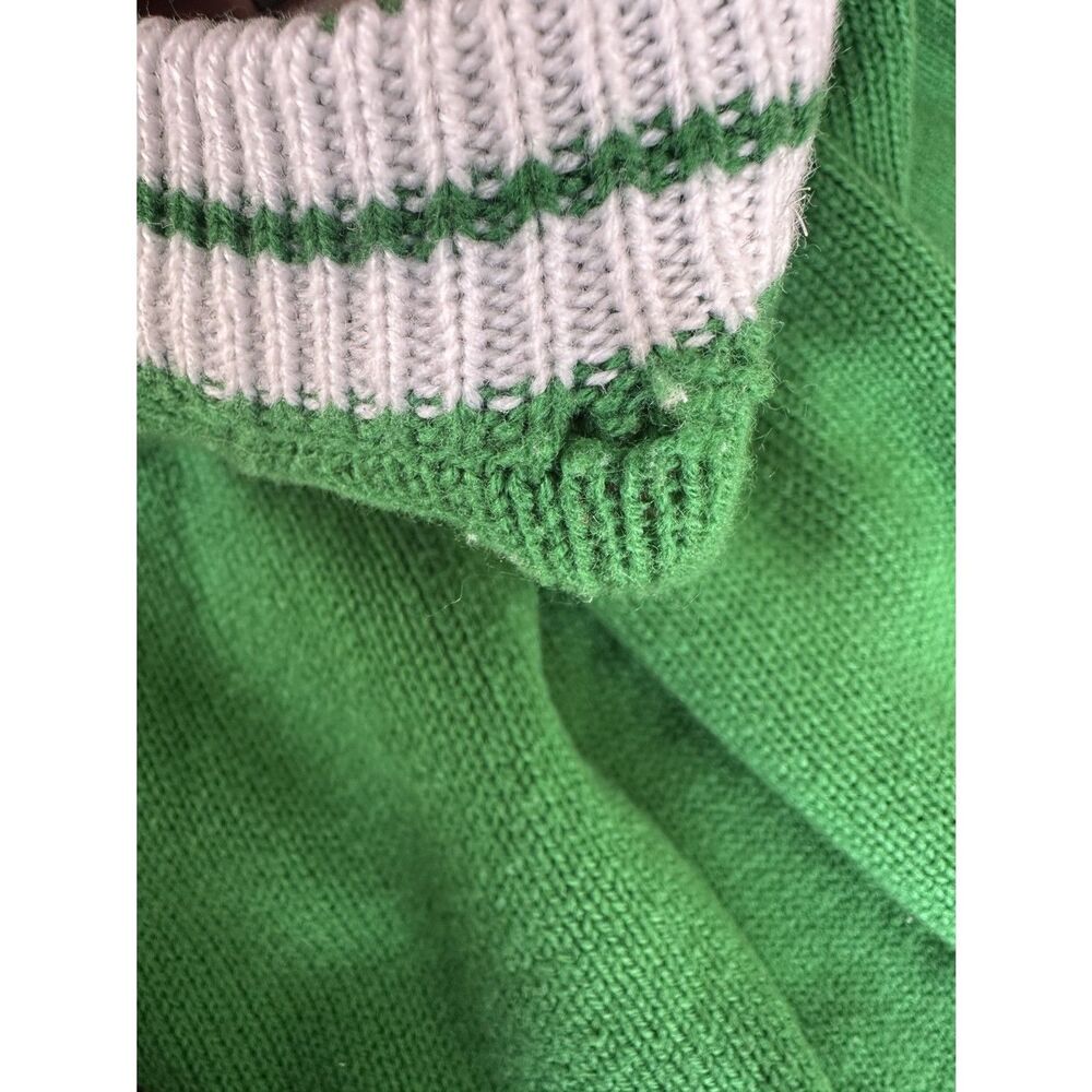 Vintage 80s Izod Lacoste Cable Knit Tennis Sweater Green Collegiate Small XS - Picture 10 of 12